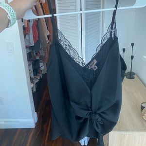 Willow and root black lace tank